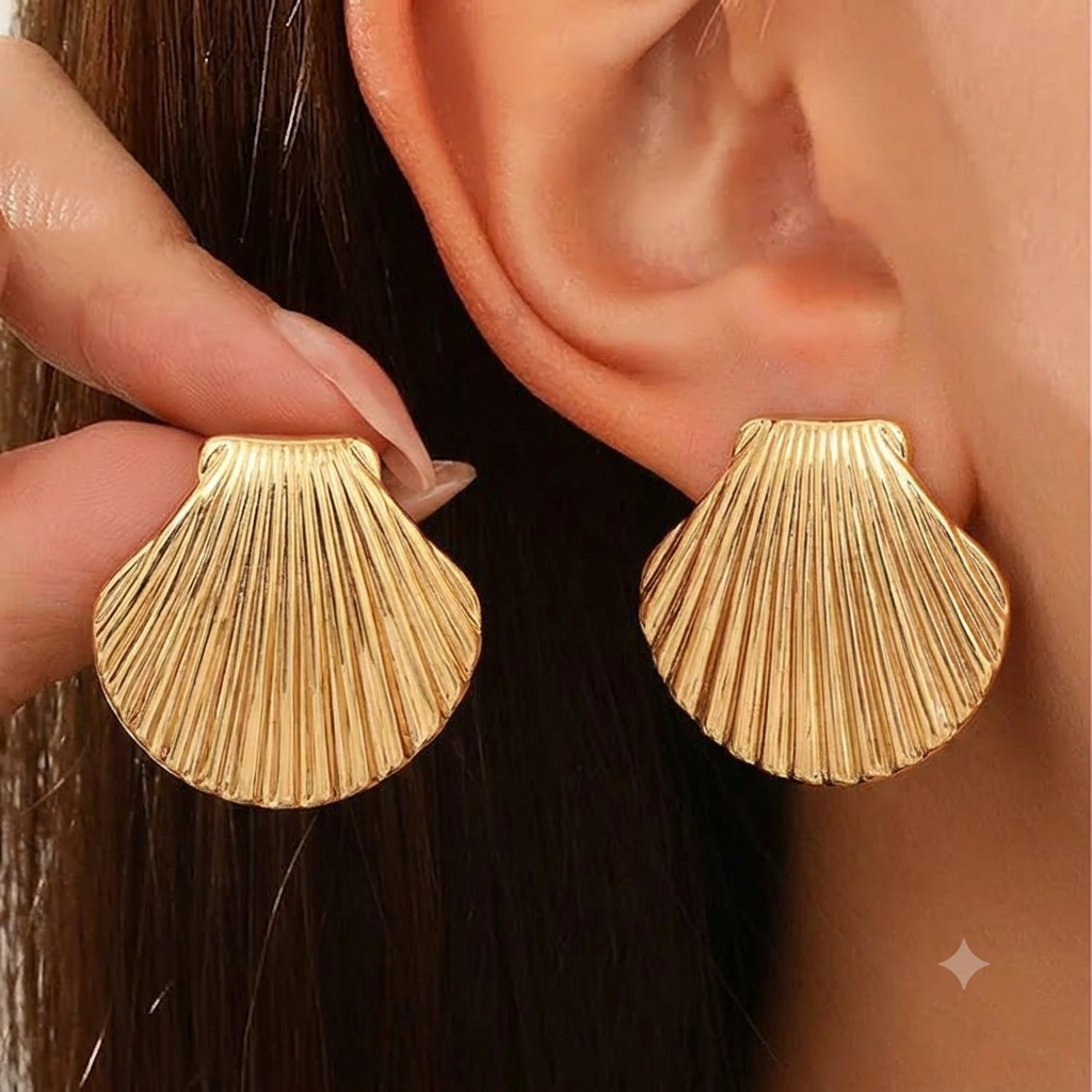 Seashell studs ~ anti tarnish