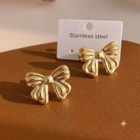 Luxe ribbon studs ~ anti tarnish
