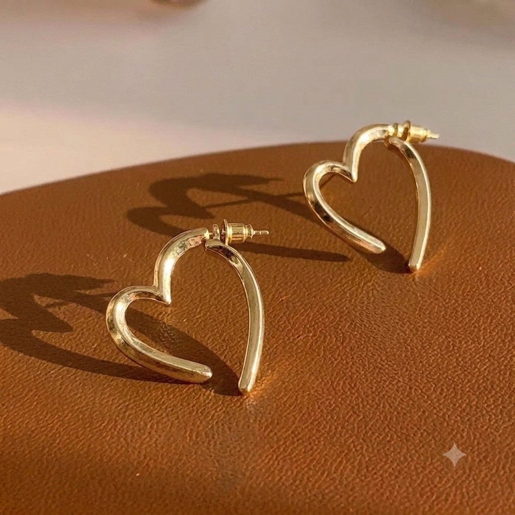 Open heart hoops ~ anti tarnish
