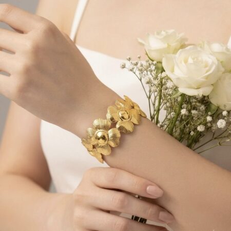 Floral cuff ~ anti tarnish